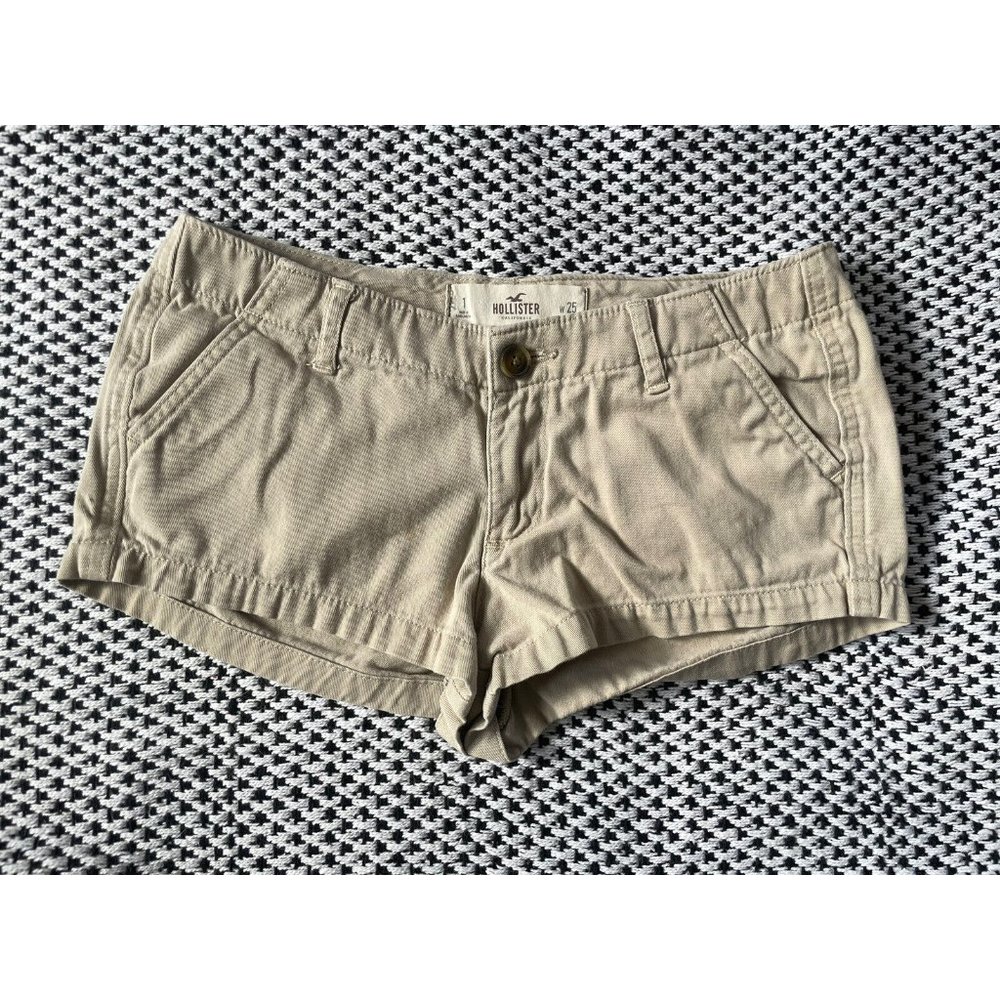 Hollister Size 1 Khaki Beige Y2k Shorts Summer Hot Pants Trendy Short Shorts